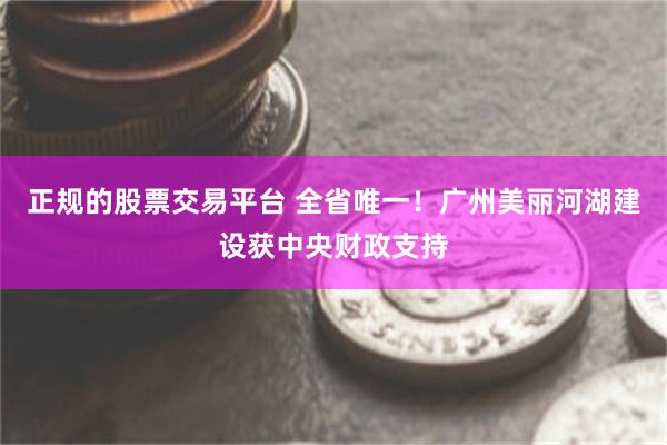正规的股票交易平台 全省唯一！广州美丽河湖建设获中央财政支持