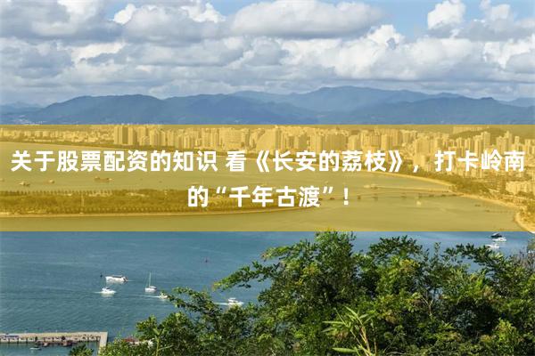 关于股票配资的知识 看《长安的荔枝》，打卡岭南的“千年古渡”！