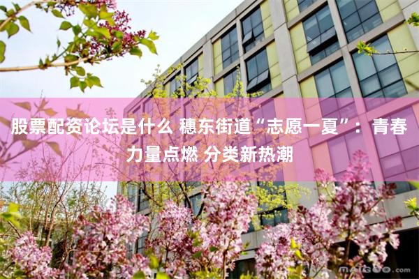 股票配资论坛是什么 穗东街道“志愿一夏”：青春力量点燃 分类新热潮
