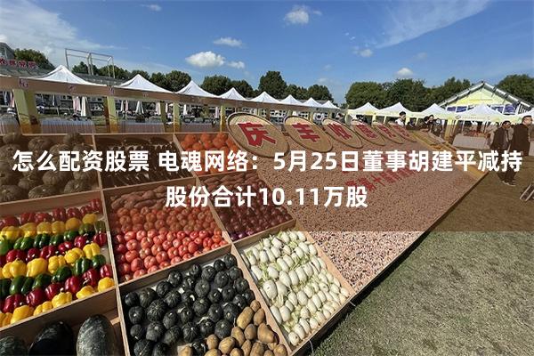 怎么配资股票 电魂网络：5月25日董事胡建平减持股份合计10.11万股