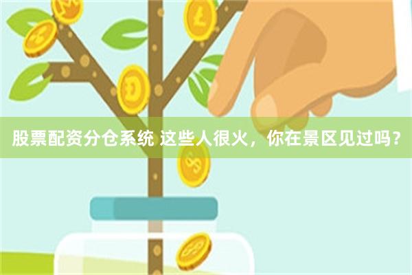 股票配资分仓系统 这些人很火,你在景区见过吗?