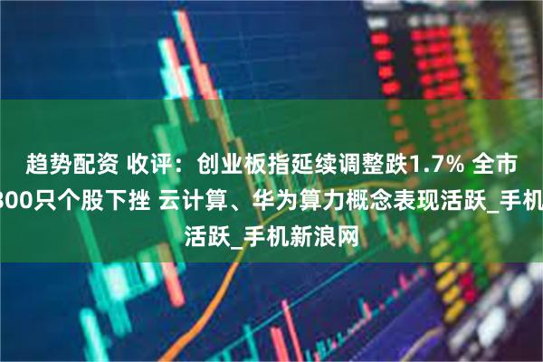 趋势配资 收评:创业板指延续调整跌1.7% 全市场近3800只个股下挫 云计算、华为算力概念表现活跃_手机新浪网