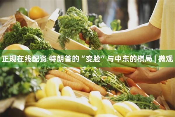 正规在线配资 特朗普的“变脸”与中东的棋局 | 微观