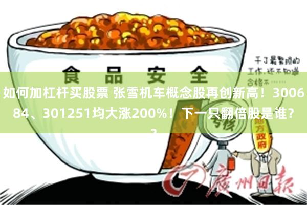 如何加杠杆买股票 张雪机车概念股再创新高！300684、301251均大涨200%！下一只翻倍股是谁？
