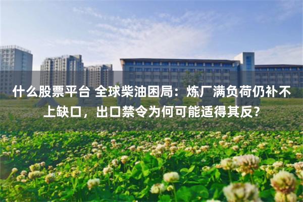 什么股票平台 全球柴油困局：炼厂满负荷仍补不上缺口，出口禁令为何可能适得其反？